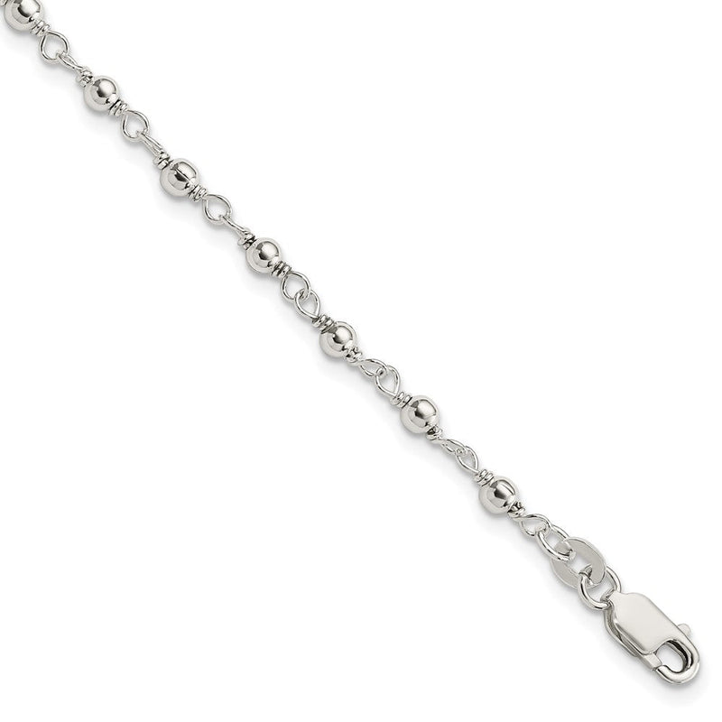 7.25 Zoll Sterlingsilber Perle und Glieder Armband