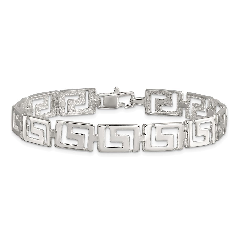 7.5 Zoll Sterlingsilber Greek Key Armband