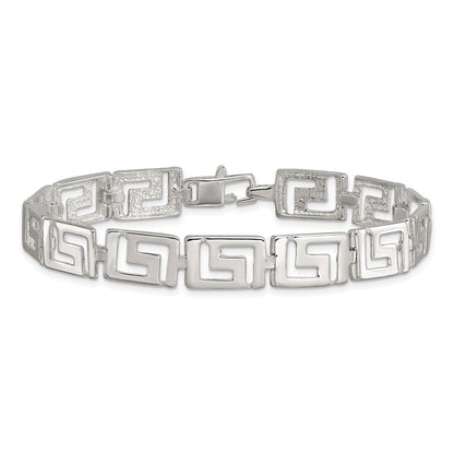 7.5 Zoll Sterlingsilber Greek Key Armband