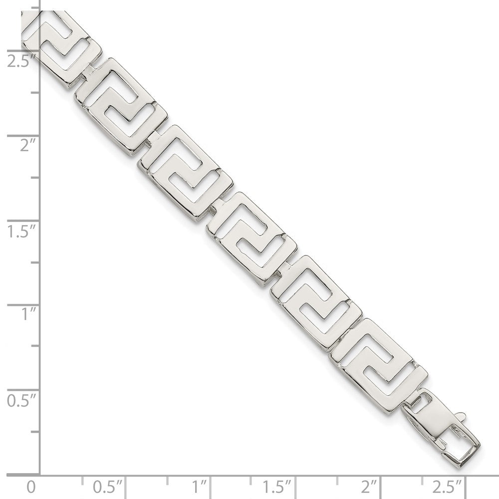 7.5 Zoll Sterlingsilber Greek Key Armband