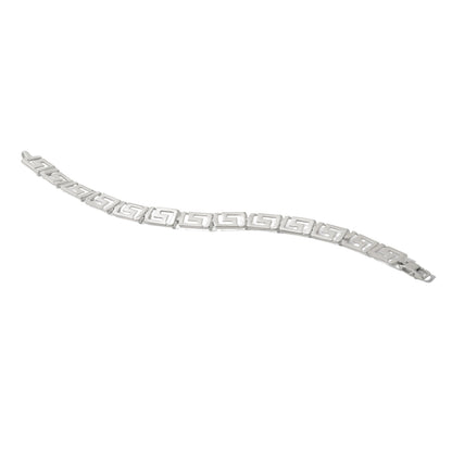 7.5 Zoll Sterlingsilber Greek Key Armband