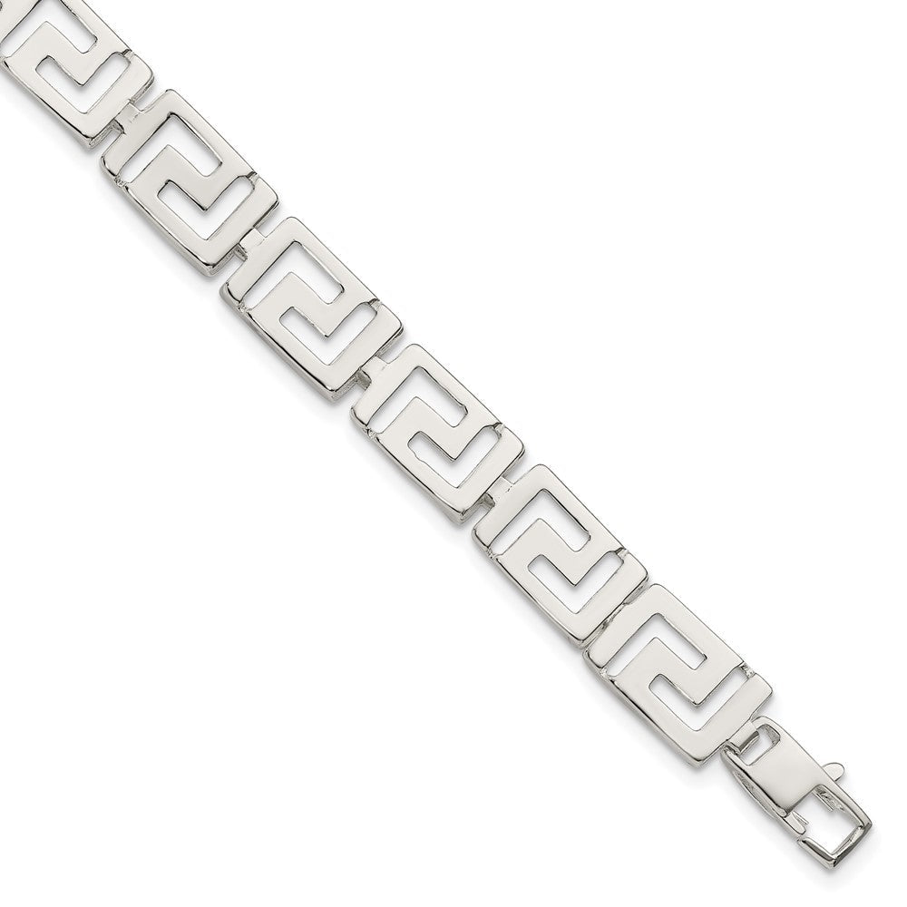 7.5 Zoll Sterlingsilber Greek Key Armband