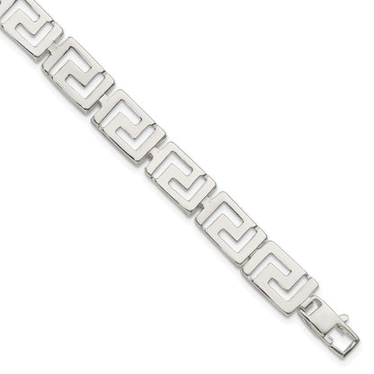 7.5 Zoll Sterlingsilber Greek Key Armband
