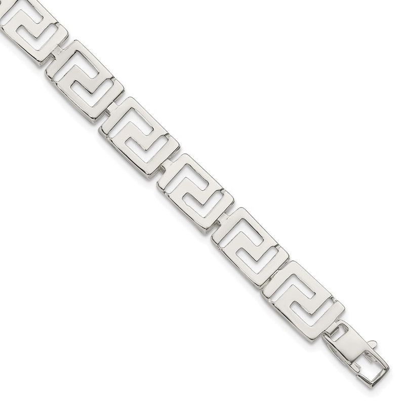 7.5 Zoll Sterlingsilber Greek Key Armband