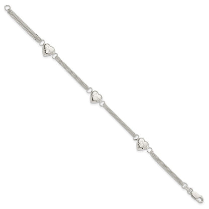 7 Zoll Sterlingsilber Herz mit Liebe Armband