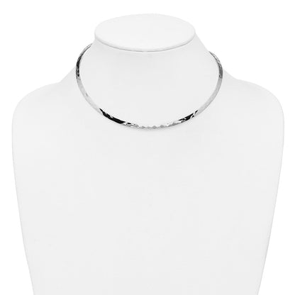 Sterlingsilber 3.5mm Gehämmert Neck Kragen
