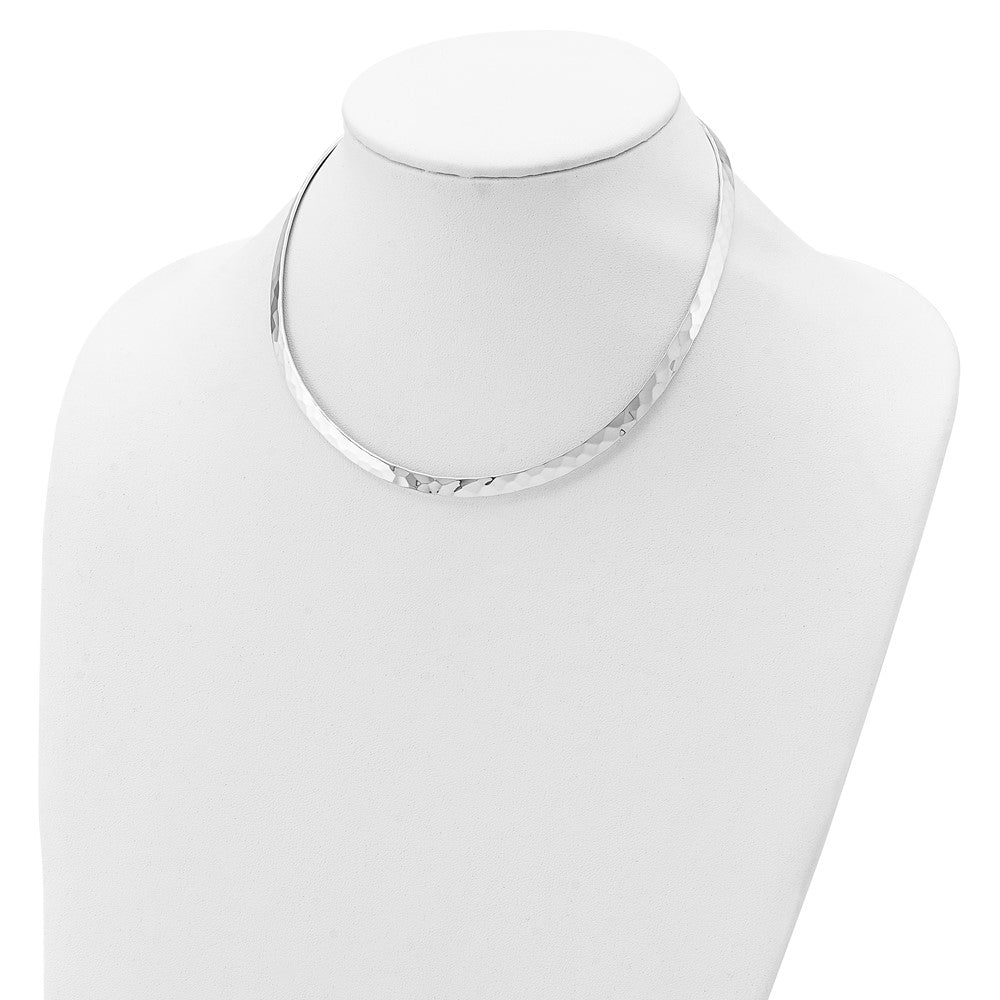 Sterlingsilber Poliert Gehämmert 6mm Neck Kragen