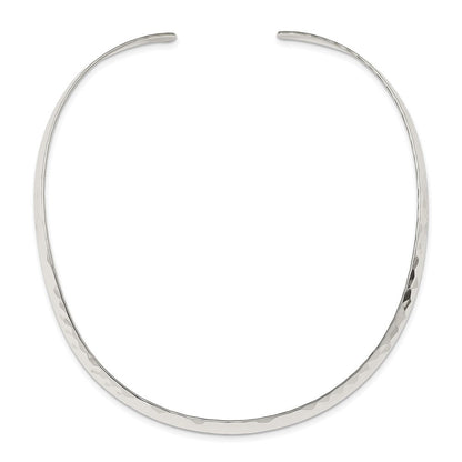 Sterlingsilber Poliert Gehämmert 6mm Neck Kragen