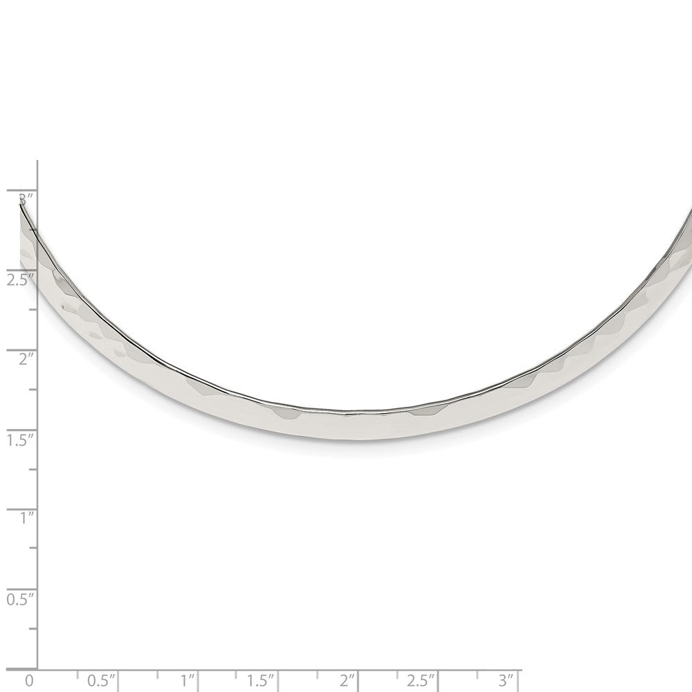 Sterlingsilber Poliert Gehämmert 6mm Neck Kragen