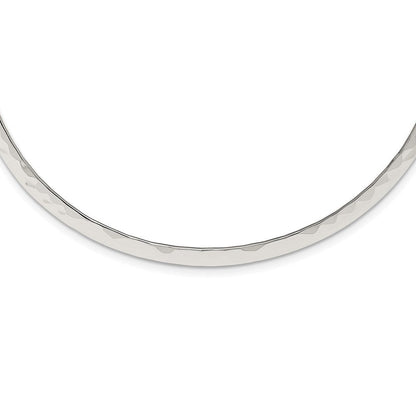 Sterlingsilber Poliert Gehämmert 6mm Neck Kragen