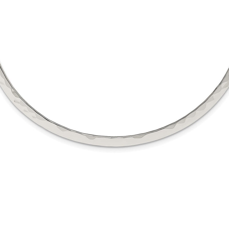 Sterlingsilber Poliert Gehämmert 6mm Neck Kragen