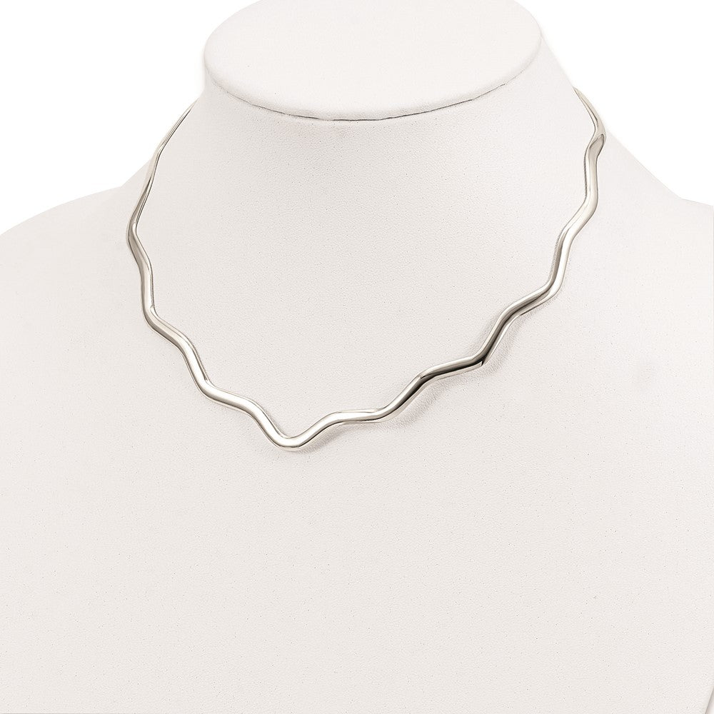 Sterlingsilber Gewellt V-shape Neck Kragen