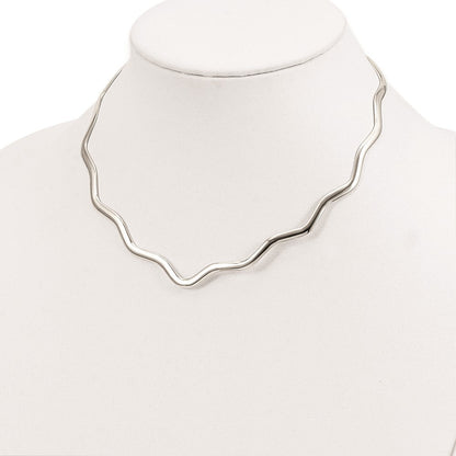 Sterlingsilber Gewellt V-shape Neck Kragen