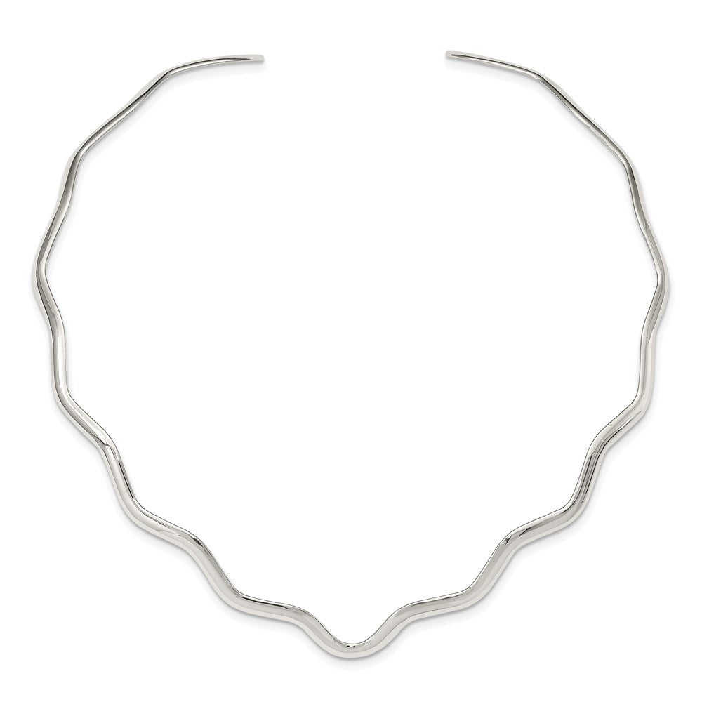 Sterlingsilber Gewellt V-shape Neck Kragen