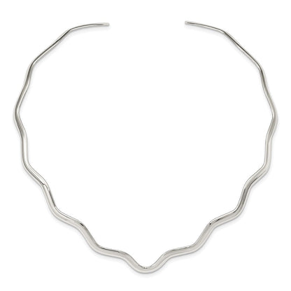 Sterlingsilber Gewellt V-shape Neck Kragen