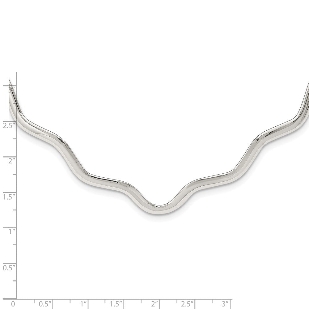 Sterlingsilber Gewellt V-shape Neck Kragen