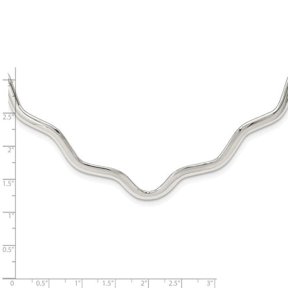 Sterlingsilber Gewellt V-shape Neck Kragen