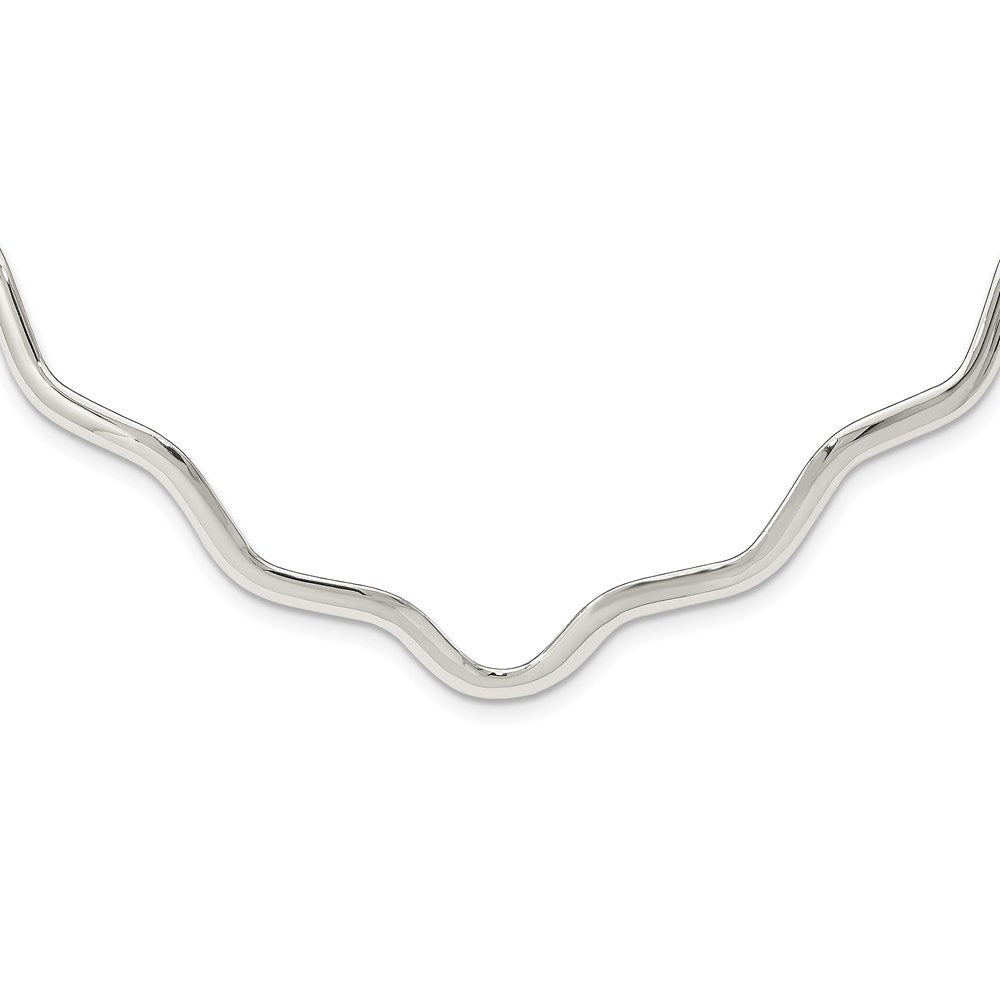 Sterlingsilber Gewellt V-shape Neck Kragen