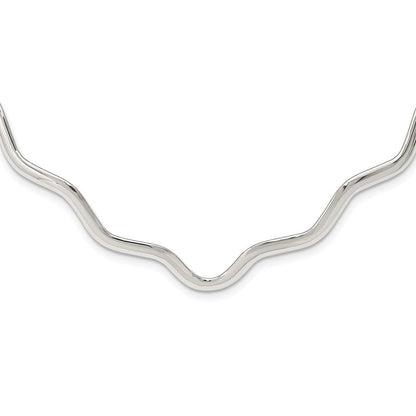 Sterlingsilber Gewellt V-shape Neck Kragen