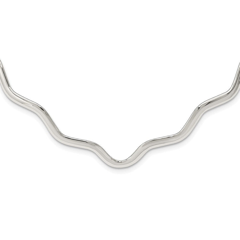 Sterlingsilber Gewellt V-shape Neck Kragen