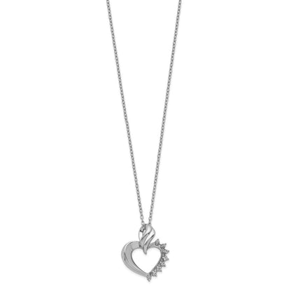 Sterlingsilber Rhodiniert Herz Diamant Halskette
