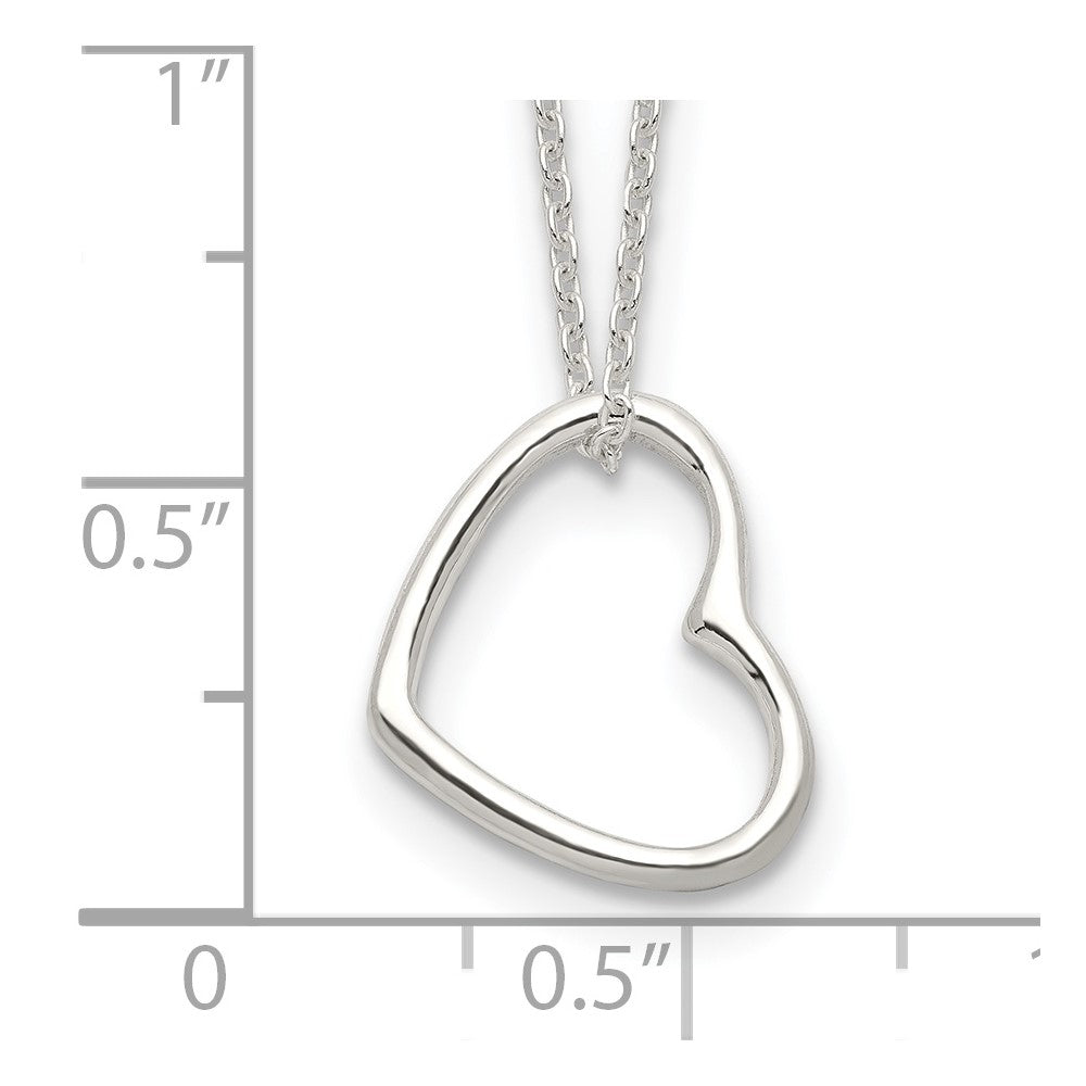 Sterlingsilber Herz 14 in mit 2 Verlängerung Halskette