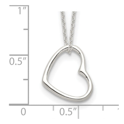 Sterlingsilber Herz 14 in mit 2 Verlängerung Halskette