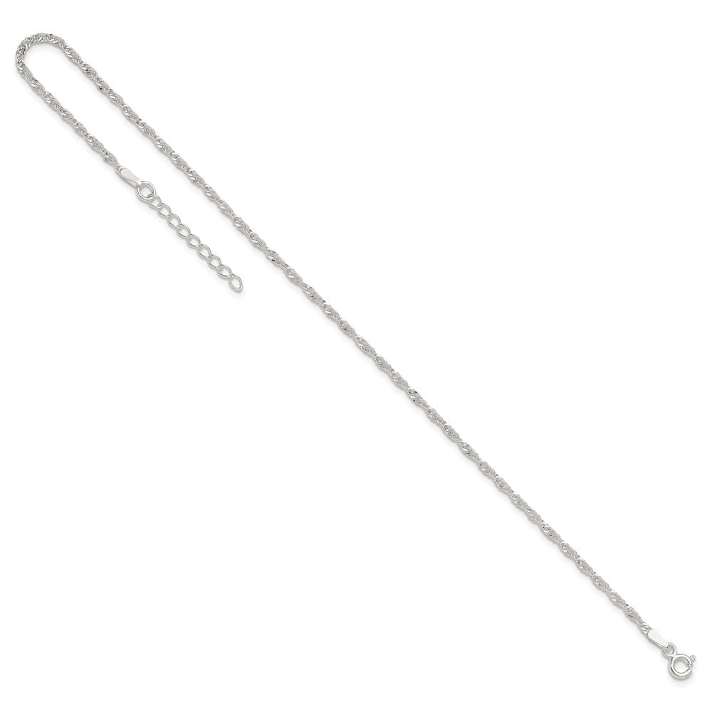 9 Zoll Sterlingsilber in Singapurkette Plus 1 Zoll Verlängerung. Kette Fußkettchen