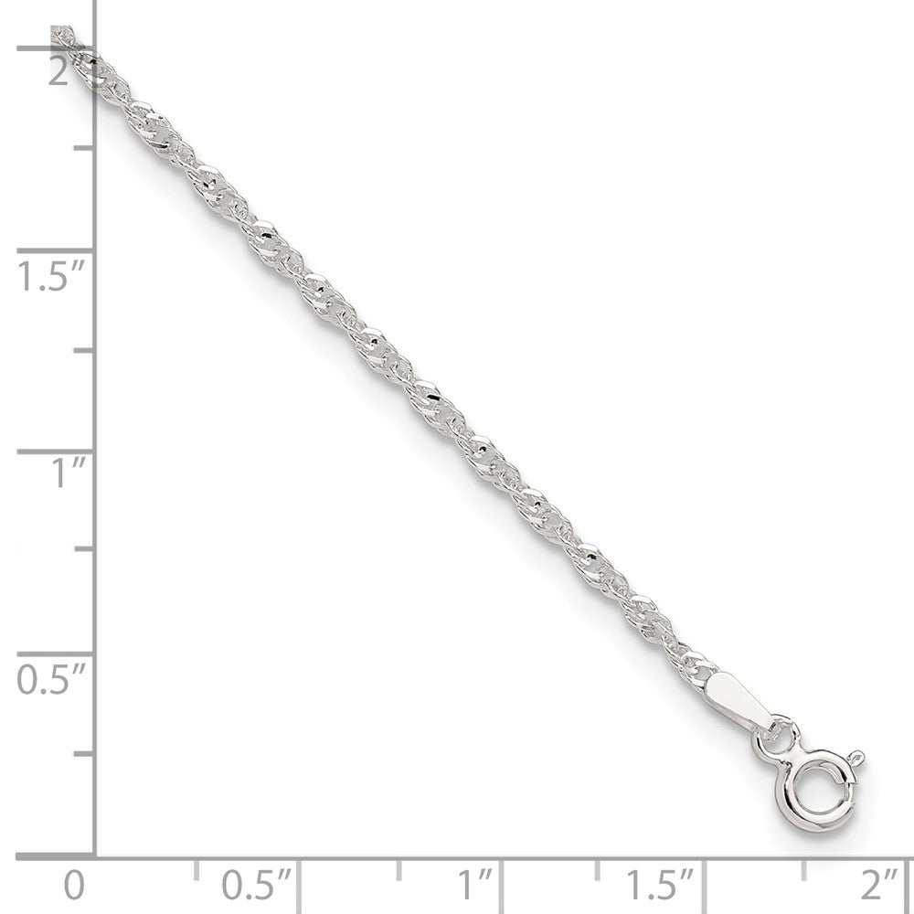 9 Zoll Sterlingsilber in Singapurkette Plus 1 Zoll Verlängerung. Kette Fußkettchen