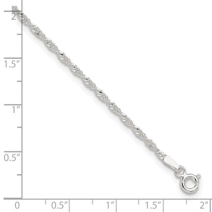 9 Zoll Sterlingsilber in Singapurkette Plus 1 Zoll Verlängerung. Kette Fußkettchen