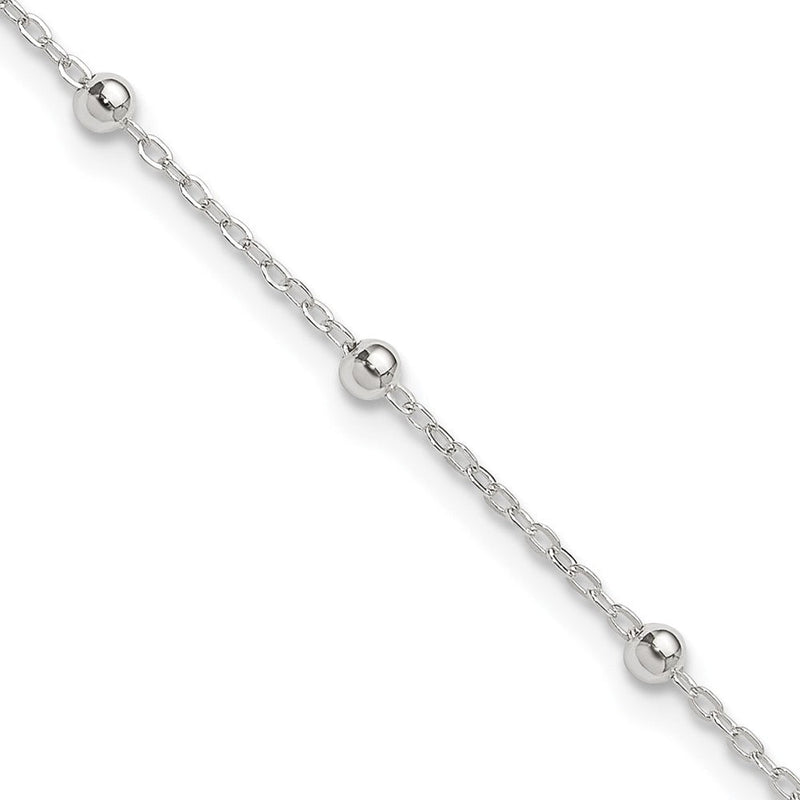 9 Zoll Sterlingsilber 1mm Gekugelt Kette 9 Zoll Plus 1 Zoll Verlängerung. Fußkettchen