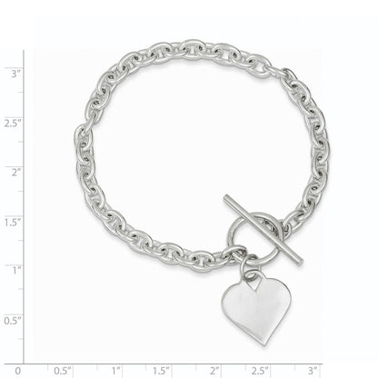 8 Zoll Sterlingsilber Gravierbar Herz Knebel Armband