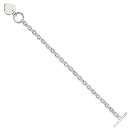 8 Zoll Sterlingsilber Gravierbar Herz Knebel Armband
