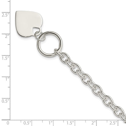 8 Zoll Sterlingsilber Gravierbar Herz Knebel Armband
