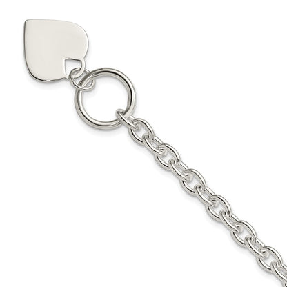 8 Zoll Sterlingsilber Gravierbar Herz Knebel Armband