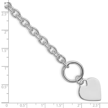 Sterlingsilber Rhodiniert Herz Knebel Armband