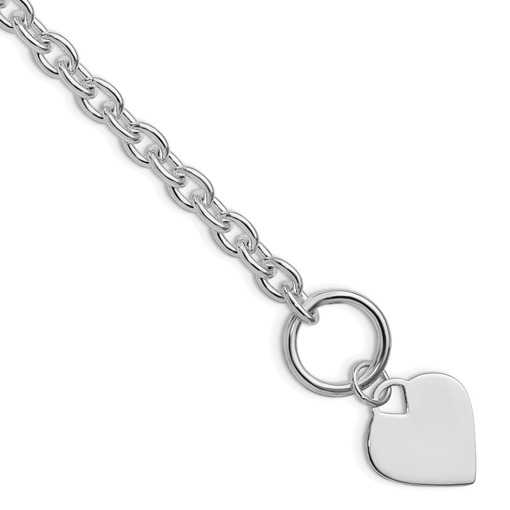 Sterlingsilber Rhodiniert Herz Knebel Armband