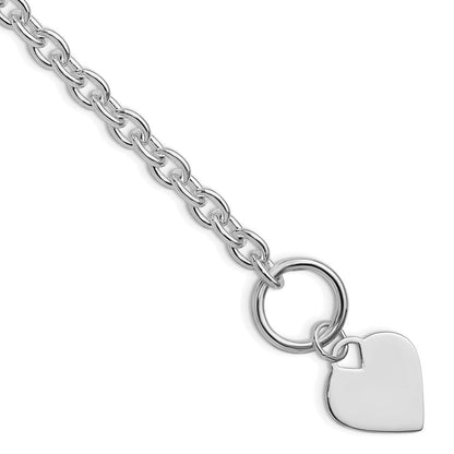 Sterlingsilber Rhodiniert Herz Knebel Armband