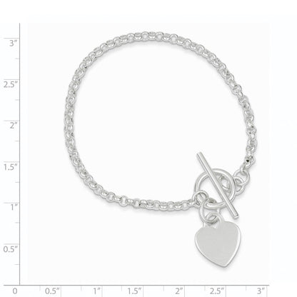 7.5 Zoll Sterlingsilber Fantasie Gravierbar Herz Armband