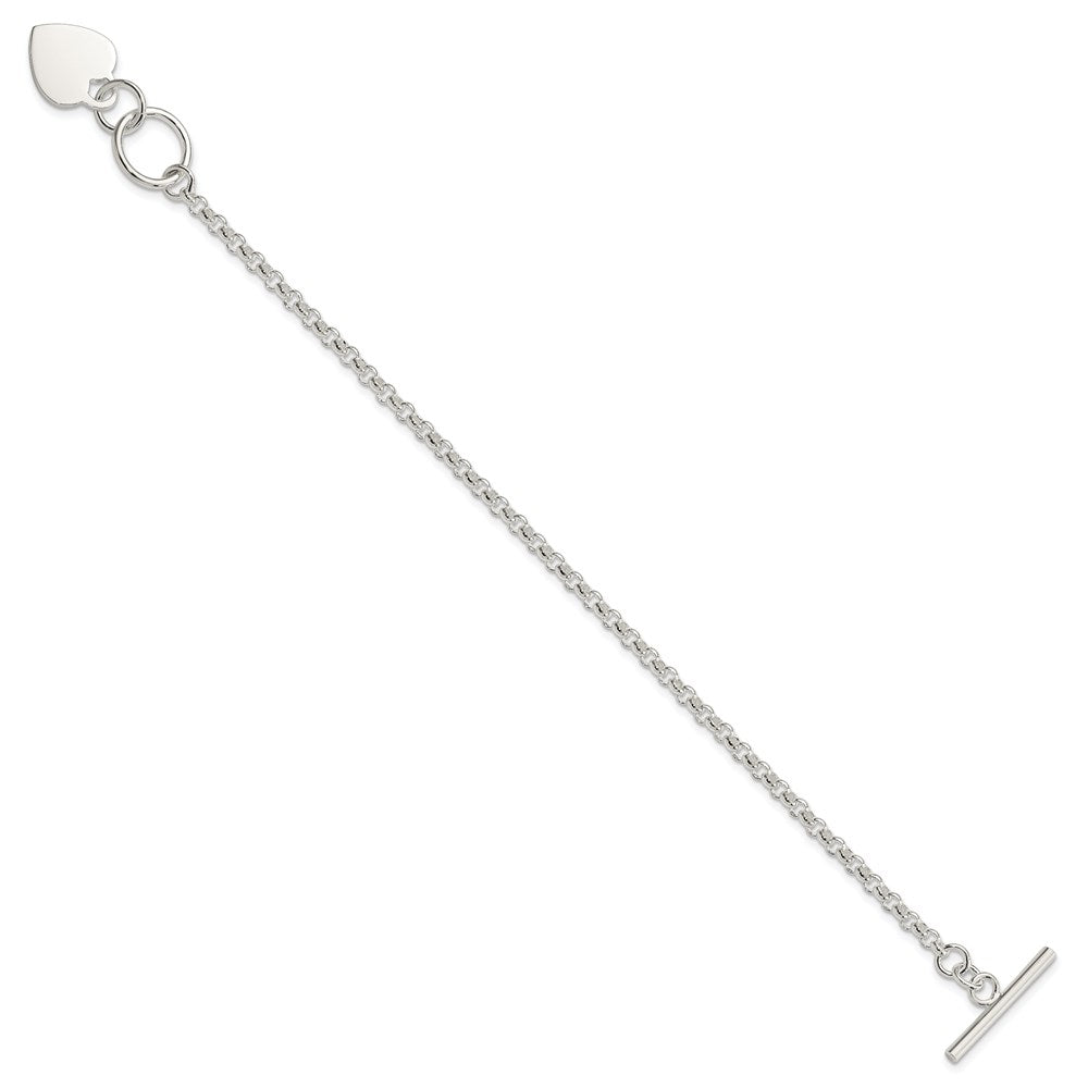 7.5 Zoll Sterlingsilber Fantasie Gravierbar Herz Armband