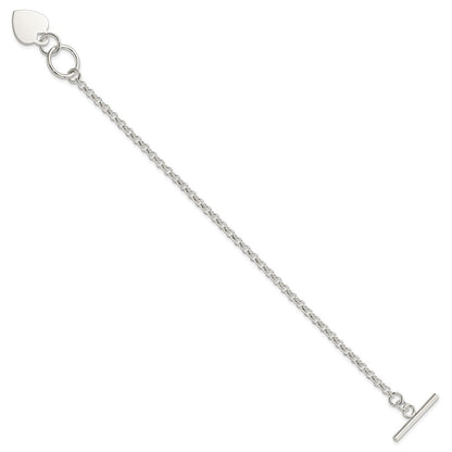 7.5 Zoll Sterlingsilber Fantasie Gravierbar Herz Armband