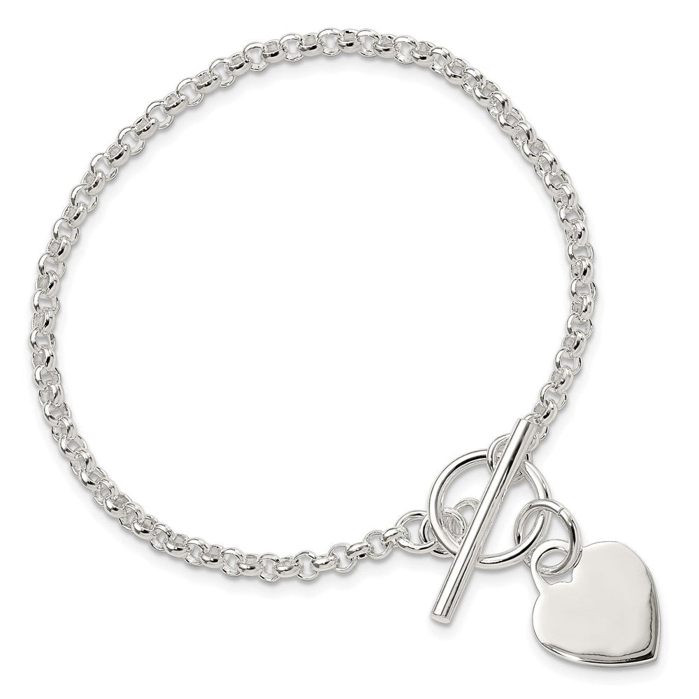 7.5 Zoll Sterlingsilber Fantasie Gravierbar Herz Armband