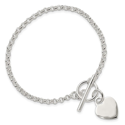 7.5 Zoll Sterlingsilber Fantasie Gravierbar Herz Armband