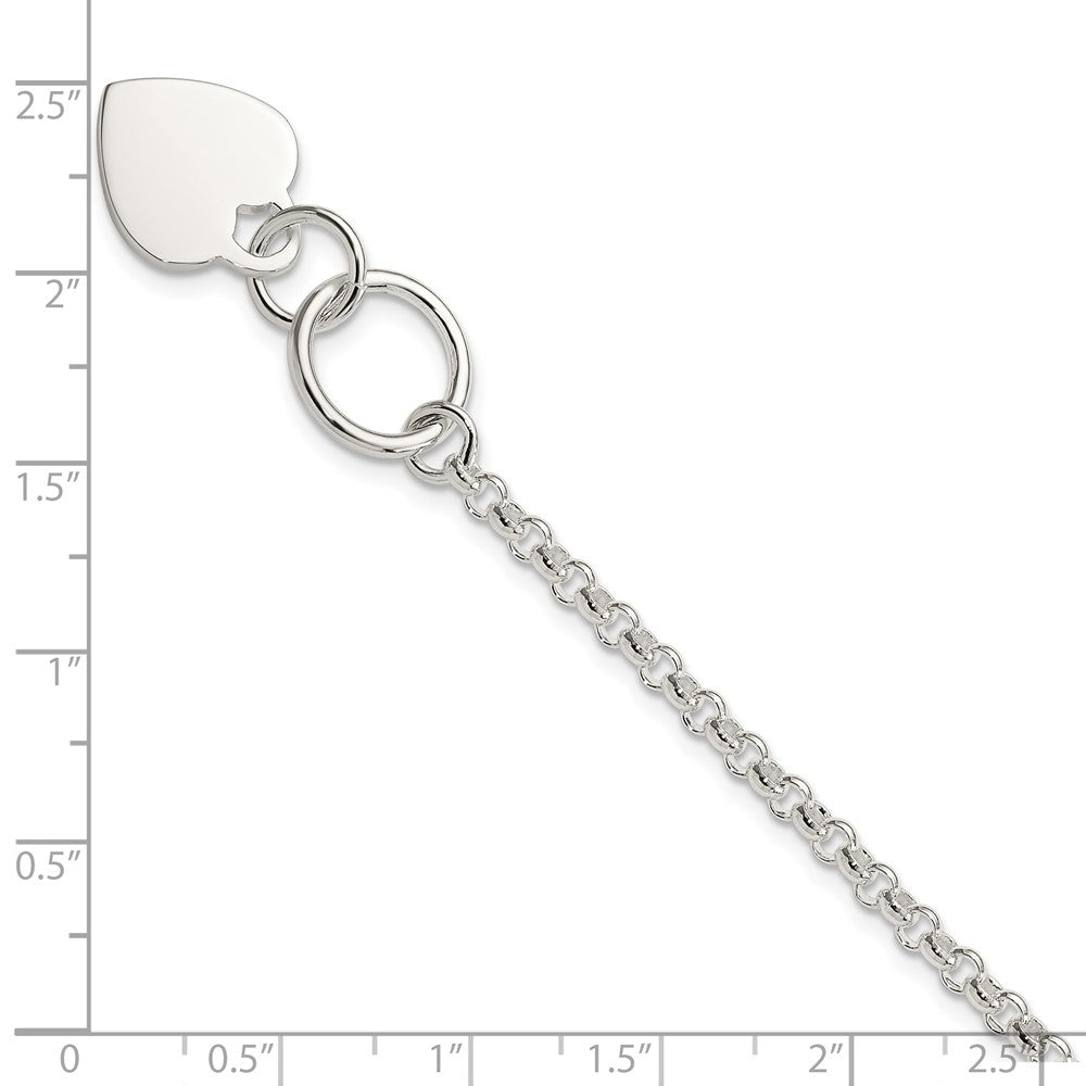 7.5 Zoll Sterlingsilber Fantasie Gravierbar Herz Armband
