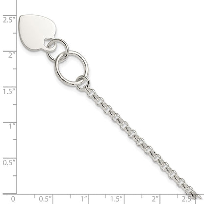 7.5 Zoll Sterlingsilber Fantasie Gravierbar Herz Armband
