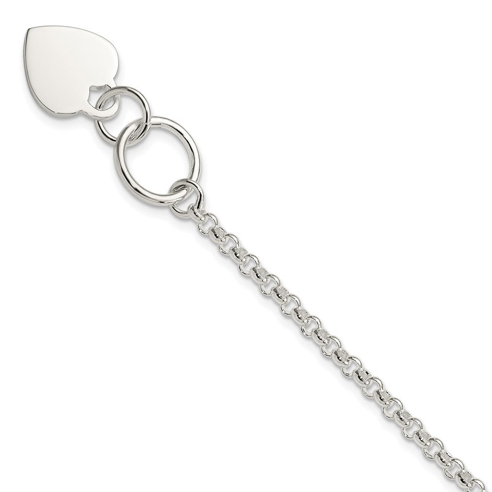 7.5 Zoll Sterlingsilber Fantasie Gravierbar Herz Armband