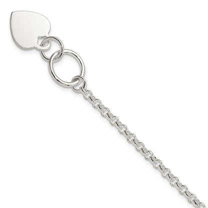 7.5 Zoll Sterlingsilber Fantasie Gravierbar Herz Armband