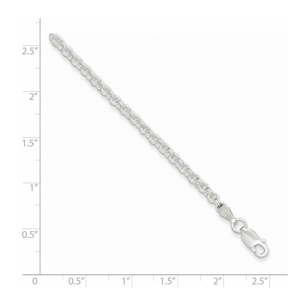 Sterlingsilber 3mm Doppelt Glieder Charm Armband