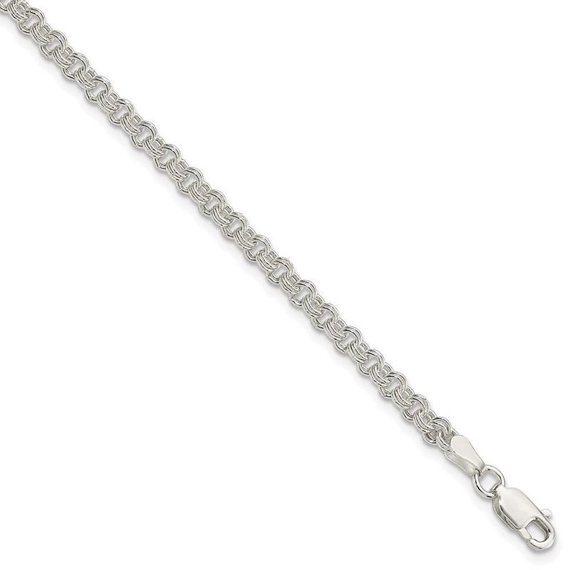 Sterlingsilber 3mm Doppelt Glieder Charm Armband