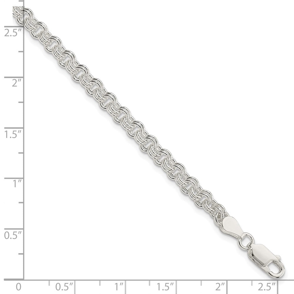Sterlingsilber 4mm Doppelt Glieder Charm Armband